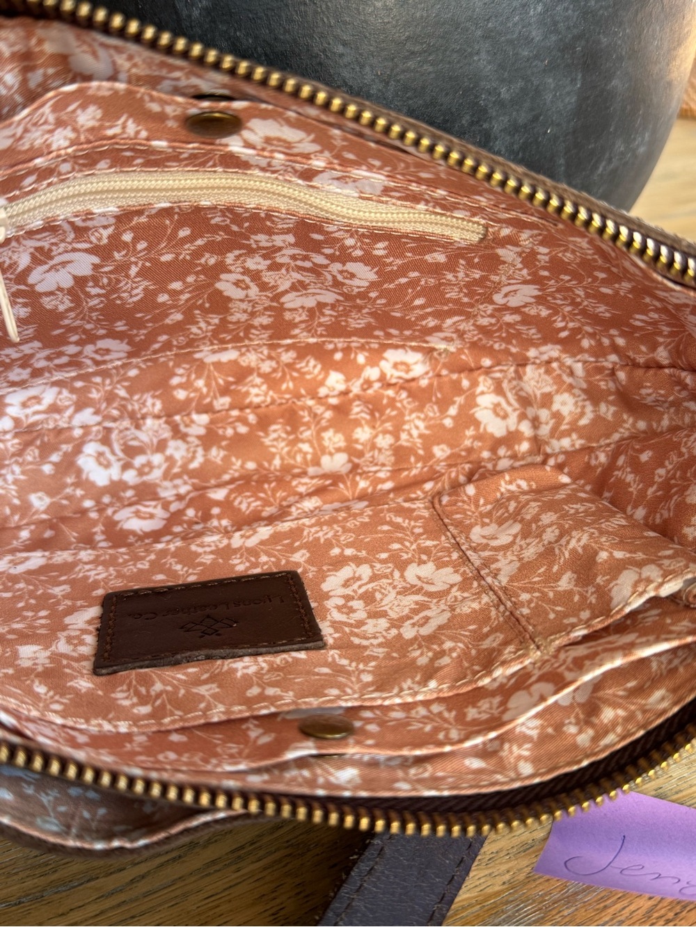 Lyons Leather Bee Leather Crossbody Bag - Espresso - Picture 5 of 5